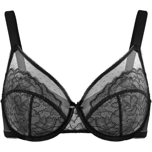 Nolani Floral Lace Plus Size Underwire Unlined Unpadded Full Coverage Minimizer Bra