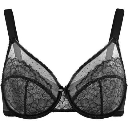 Nolani Floral Lace Plus Size Underwire Unlined Unpadded Full Coverage Minimizer Bra