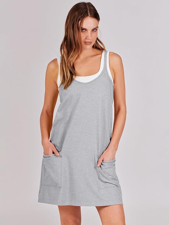 Sleeveless Athletic Dress – Built-In Shorts & Pockets