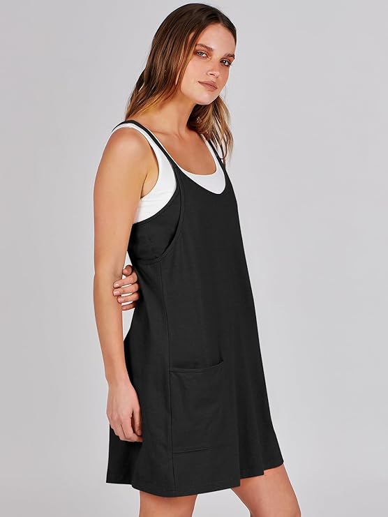 Sleeveless Athletic Dress – Built-In Shorts & Pockets
