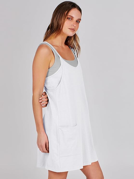 Sleeveless Athletic Dress – Built-In Shorts & Pockets
