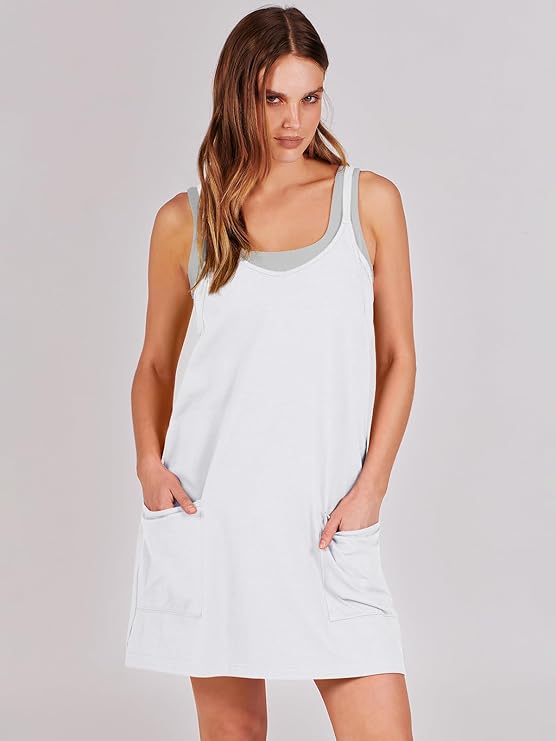 Sleeveless Athletic Dress – Built-In Shorts & Pockets