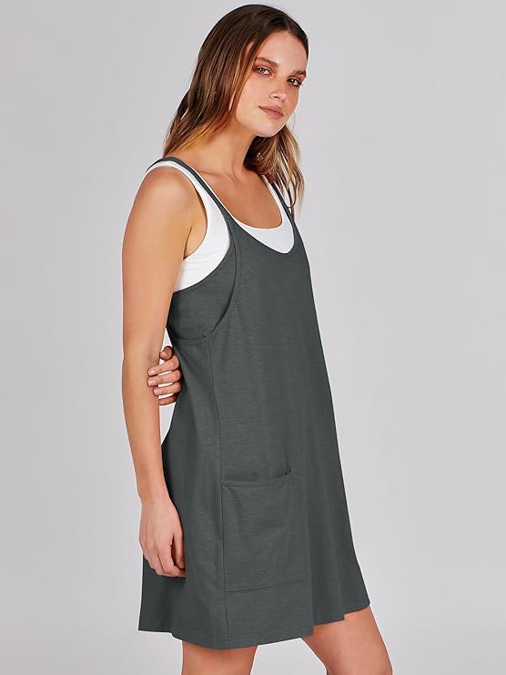 Sleeveless Athletic Dress – Built-In Shorts & Pockets