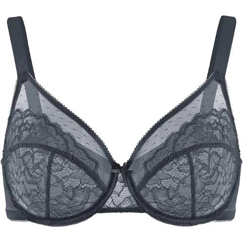 Nolani Floral Lace Plus Size Underwire Unlined Unpadded Full Coverage Minimizer Bra