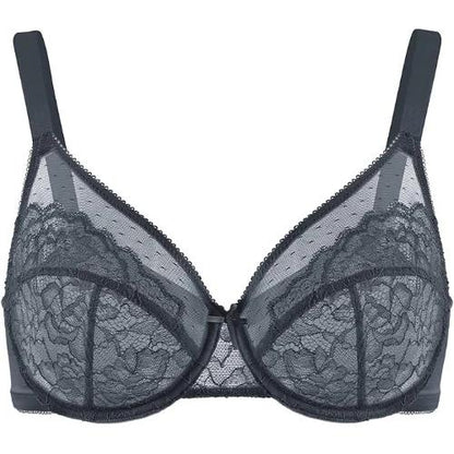Nolani Floral Lace Plus Size Underwire Unlined Unpadded Full Coverage Minimizer Bra