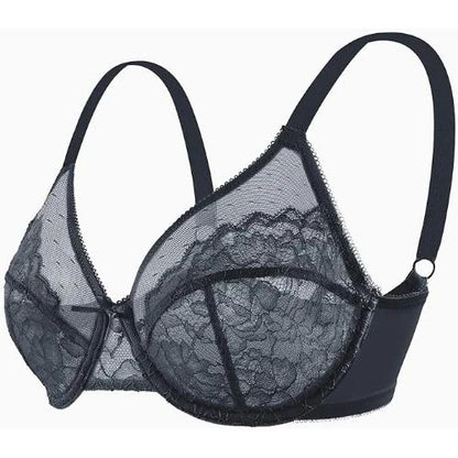 Nolani Floral Lace Plus Size Underwire Unlined Unpadded Full Coverage Minimizer Bra