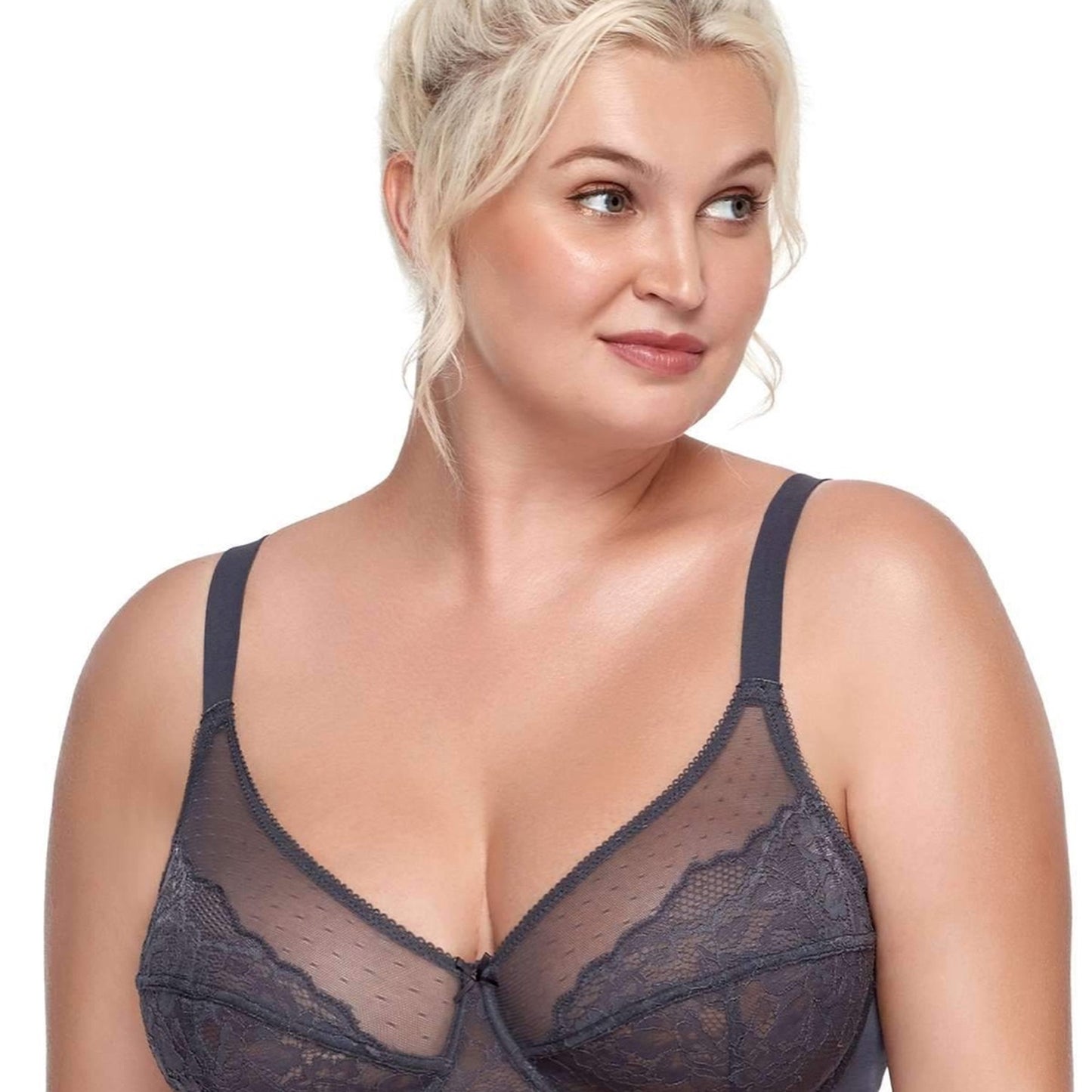 Nolani Floral Lace Plus Size Underwire Unlined Unpadded Full Coverage Minimizer Bra