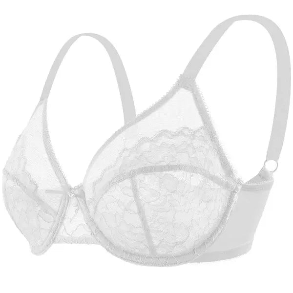 Nolani Floral Lace Plus Size Underwire Unlined Unpadded Full Coverage Minimizer Bra